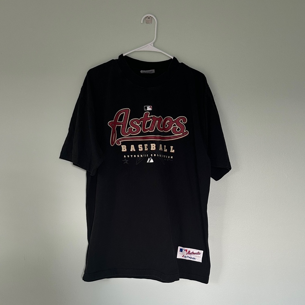 Majestic Black Astros Short Sleeve Tee